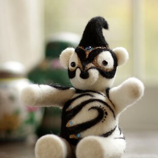 ドット柄のワンちゃん 犬 アンティークトイ ぬいぐるみ フランス