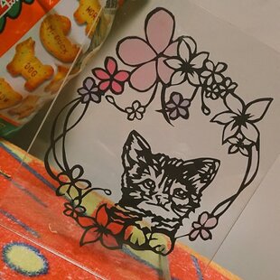 メルヘン切り絵I26 月猫 | iichi 日々の暮らしを心地よくする
