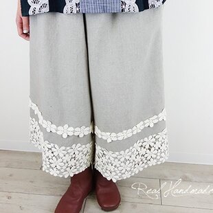Y様専用）古布リメイク 藍染ワイドパンツ 藍染 刺し子 型染 時々堂