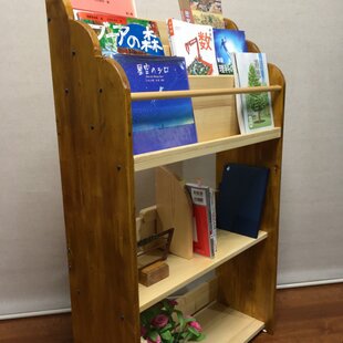 表紙の見える絵本棚*絵本棚*マガジンラック*家具*~ミント＆チーク~90