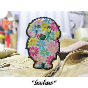くま刺繍ワッペン】プリーツワンピースのくまさん｜モノトーン 