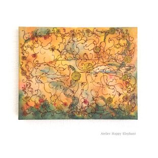 1点もの・原画】アクリル絵の具 絵画#3 キャンバスF3サイズ 約220mm
