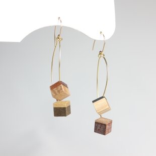 オパライズドウッド ペトリファイドウッド ピアス 希少 14kgf | iichi