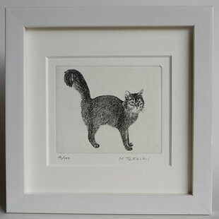 シッポの大きな猫 / 銅版画 (額あり） | iichi 日々の暮らしを心地よく