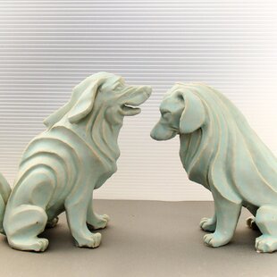 陶塑 2018年「干支（戌）」作品 レトリバー 阿吽（あうん）狛犬 限定2