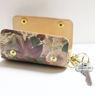 ハンドメイド☆キーケースミナペルホネンflower bed mintパッチ