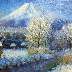 まると心で一つになるアート○〖太陽〗 がんどうあつし油絵画原画SM額