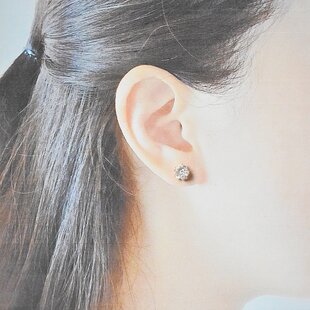 shell stone earring：天然石プレナイト マザーオブパール アメジスト 