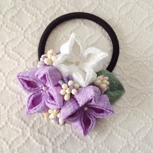 つまみ細工〉紫陽花のヘアゴム(ピンクと淡桜) | iichi 日々の暮らしを