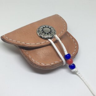 Leather Coin Purse / Smile Sun Face Design 003 | iichi 日々の