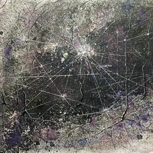 油彩画 原画「近所の風景 高速と空2」アート 絵画 22×27㎝ F3