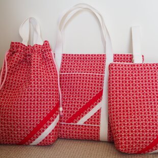 1点限定☆クロスステッチ刺繍：働く車☆レッスンバッグとくつ入れの