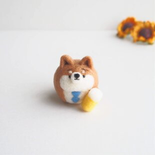 受注製作】なりきり焼き芋のまゆ柴犬(赤柴・黒柴・白柴）羊毛フェルト