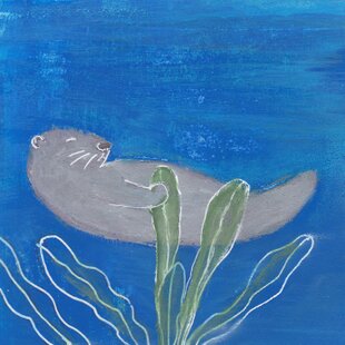 原画「晴れた日の海 6」サムホール・油彩 | iichi 日々の暮らしを