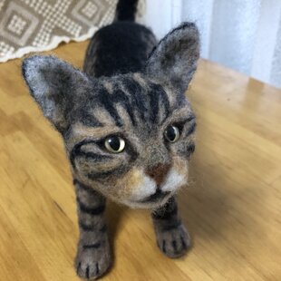 羊毛フェルト 猫 スコティッシュフォールド ねこ ネコ 猫フィギュア