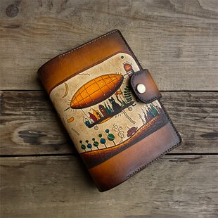 ほぼ日手帳カズン対応 A5サイズ手帳カバー レザー 刻印＆拭き染め
