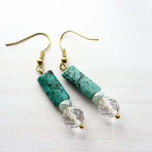 14kgf：*mini*ピアス スカイブルートパーズ＆ライトアメジスト（№9090