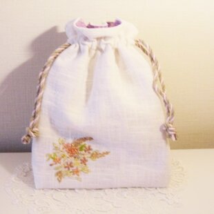 Sale】アンティーク風 花模様の巾着バッグ | iichi 日々の暮らしを