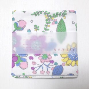 手刺繍入り4重ガーゼハンカチ「紫陽花ピンク」[受注制作] | iichi 日々