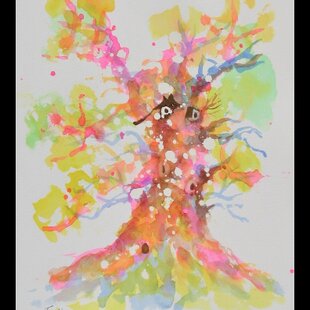 原画 油彩「朝の海 20266」絵画・サムホール（16×23㎝）アート