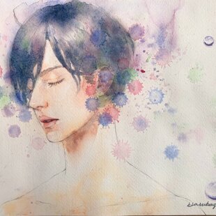 裸婦水彩画 | iichi 日々の暮らしを心地よくするハンドメイドや