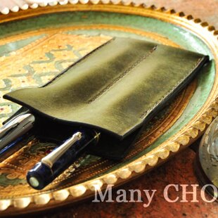革のカシミア・鹿革・ロールペンケース（茶） | iichi 日々の暮らしを