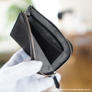 一点物即納品】L字ファスナー小さい財布 ～イタリアンレザー