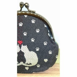豚革 ピッグスキン バネ口ポーチ ハンドメイド 手縫い レザークラフト