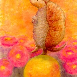 絵画 『ペロ』原画 油彩 直径20cm 犬 DOG 絵画 丸形アートパネル