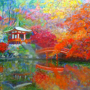 24K石川県金沢産純金箔○『太陽』○がんどうあつし絵画油絵膠