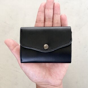 イタリアンレザー】身軽にキマる♪手縫いの三つ折り財布（革/ミニ財布