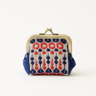 受注制作】手刺繍のがま口ポーチ『鳥と草花』角型 | iichi 日々の