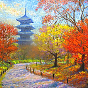 ◎お部屋が優しい感じに【桜色ピンク金太陽富士山】◎がんどうあつし油絵紅富士F4号 ◎お部屋が優しい感じに【桜色ピンク金太陽富士山】◎がんどうあつし