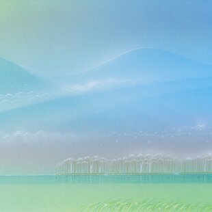 原画「果樹園の中に漂う夕方の光3」F6・油彩画 | iichi 日々の暮らしを