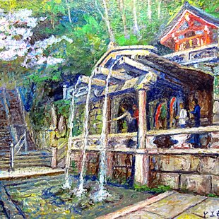 油絵【新緑の渓流】 | iichi 日々の暮らしを心地よくするハンドメイド