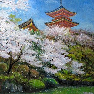 新絵具U35と伝統のフランス油絵具使用○『黄色のひかり』○がんどう