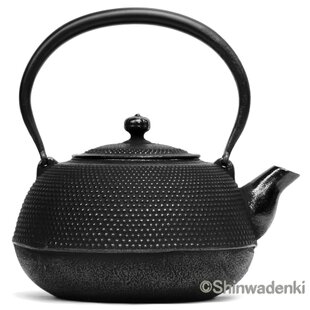 南部鉄器 鉄瓶 岩戸賢一郎作 平丸小肌1.2L 内面漆焼付・酸化被膜仕上