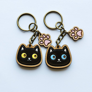 ファーポンポン（ネコ：黒） ねこ 猫 にゃんこ ファーチャーム | iichi