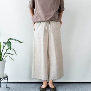 古布リメイク 藍染ワイドパンツ 藍染 刺し子 型染 時々堂オリジナル