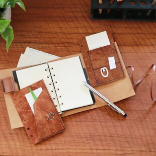 ほぼ日手帳カズン対応 A5サイズ手帳カバー レザー 刻印＆拭き染め