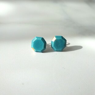 Kyanite × Labradorite Bicolor Earrings／カイヤナイト