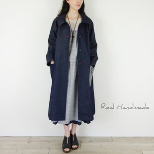 大島紬リメイク 大きいサイズ 総裏付き大きな襟のコート | iichi 日々