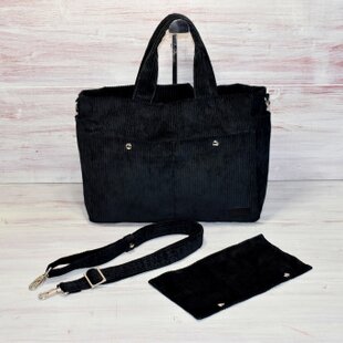 K様オーダー品】横長トートバッグ（チョコ色・M） | iichi 日々の