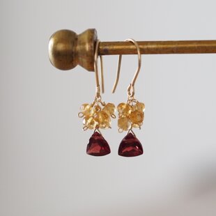 カーネリアン◇太陽の宝石◇k14GF chain ピアス/イヤリング | iichi