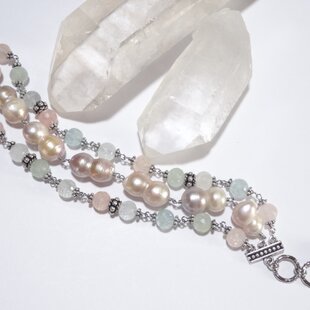 ラリマー ブレスレット ホワイト アイス 白 水色 大粒 レア 天然石