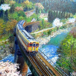 青い地中海(油絵0号、キャンバス、風景画、スペイン) | iichi 日々の
