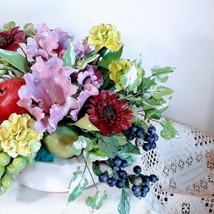 ☆クレイフラワー作品（藤の花の壁掛け）☆ | iichi 日々の暮らしを