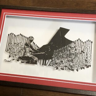 フラミンゴ 額装済み 原画 額装済み切り絵作品・フラミンゴ | iichi 日々の暮らしを心地よくする