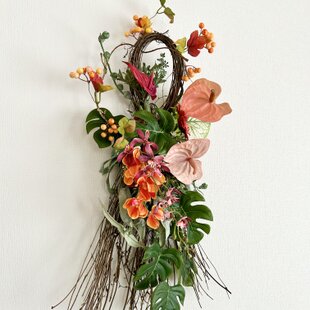 染め布花＊アンティークな薔薇のガーランド装飾 インテリア | iichi