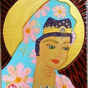 61×73㎝「台所に立つ男」F20・原画・油彩画 | iichi 日々の暮らしを